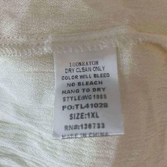 Umgee Babydoll Tunic Embroidered Tiered Boho Blouse Top Sz 1X SemiSheer Coverup - Picture 9 of 12